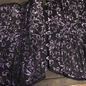 Purple brocade real corset